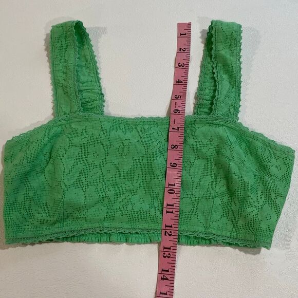 American Eagle Green Floral Lace Bralette Crop Top Women’s Size S - Picture 5 of 5